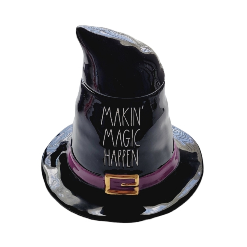 Rae Dunn "Makin' Magic Happen" Halloween Witch Hat Canister Cookie Jar